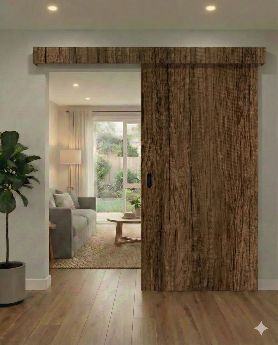 Puerta corrediza símil madera